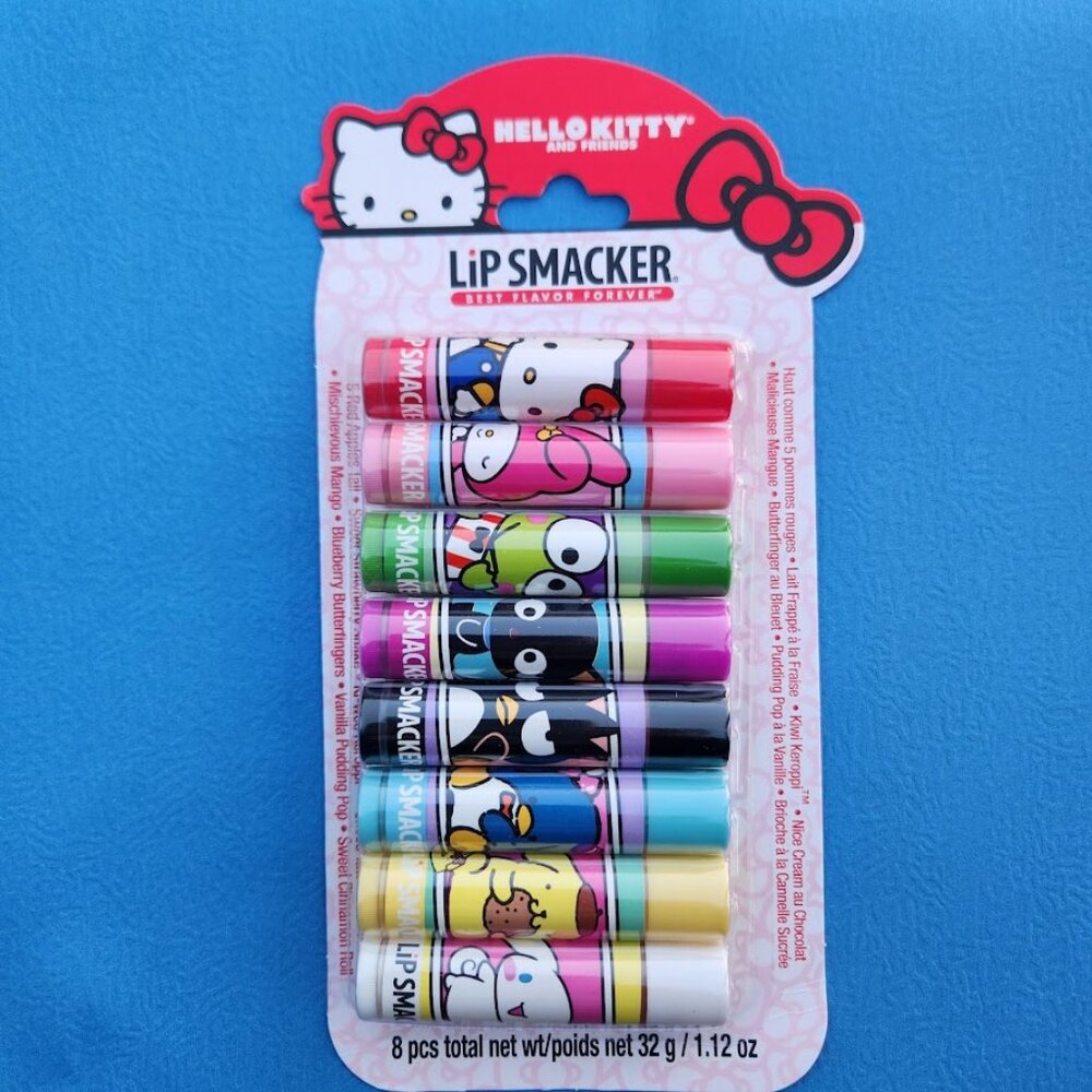 NEW Lip Smacker Sanrio Hello Kitty 8-Piece Flavored Lip Balm My Melody Little Tw